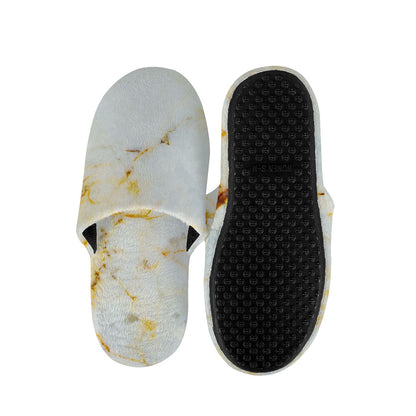 Natural Gold Marble Print Slippers
