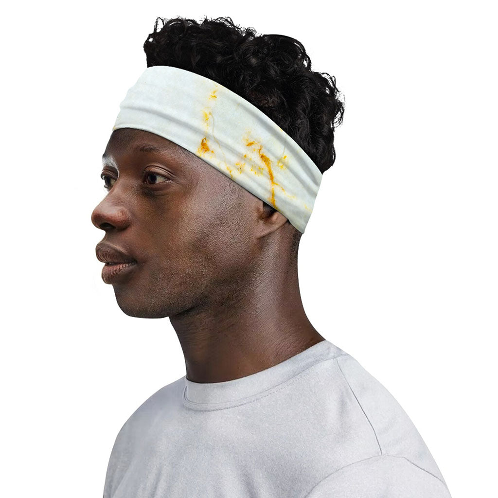 Natural Gold Marble Print Sports Headband