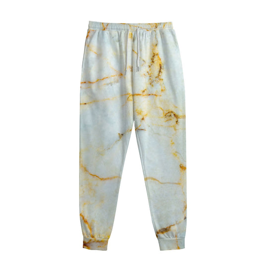 Natural Gold Marble Print Sweatpants