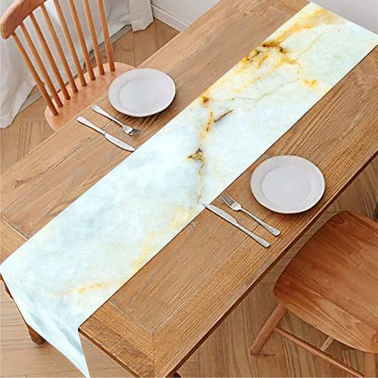 Natural Gold Marble Print Table Runner