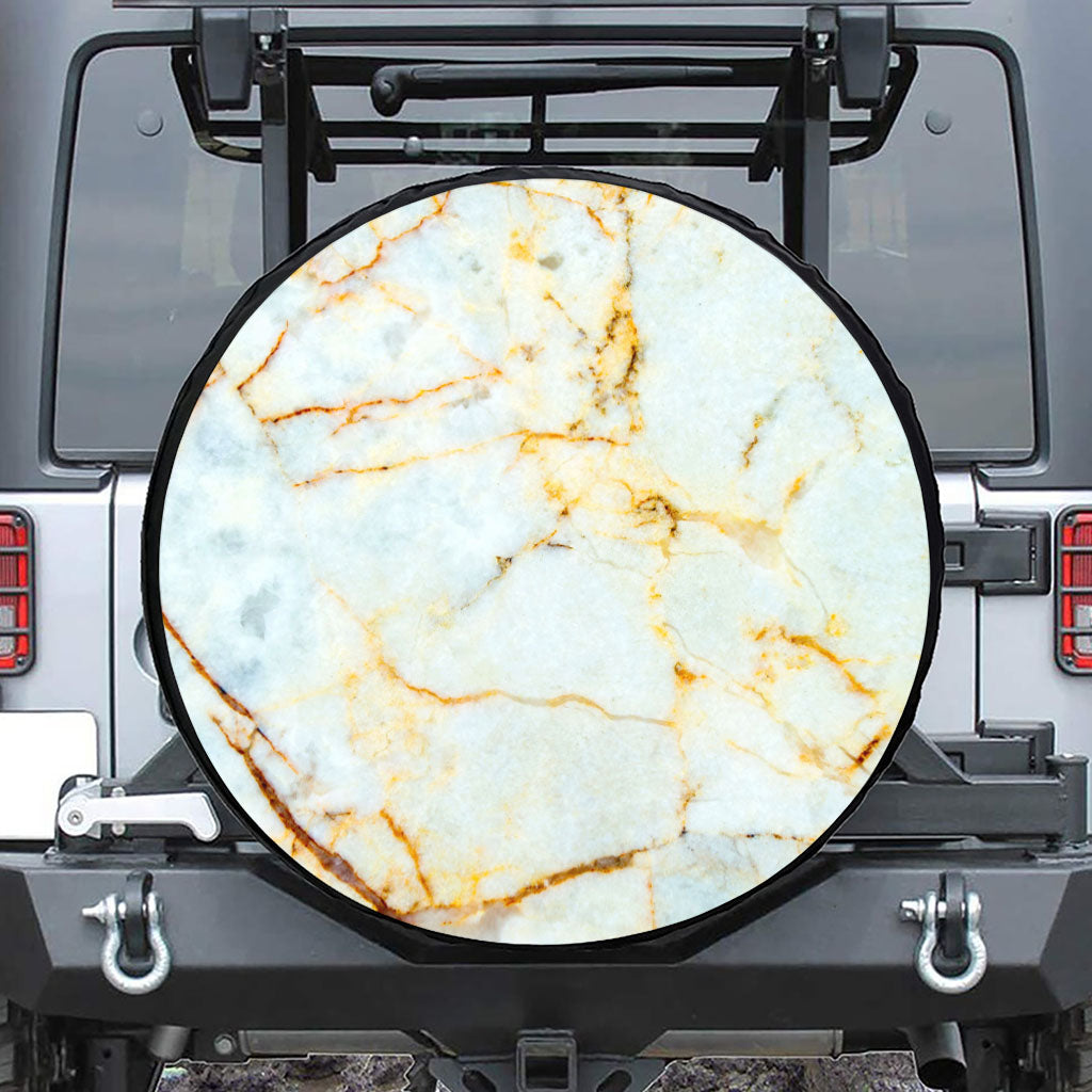 Natural Gold Marble Print Tire Cover