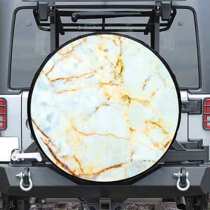Natural Gold Marble Print Tire Cover