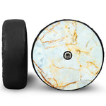 Natural Gold Marble Print Tire Cover With Camera Hole