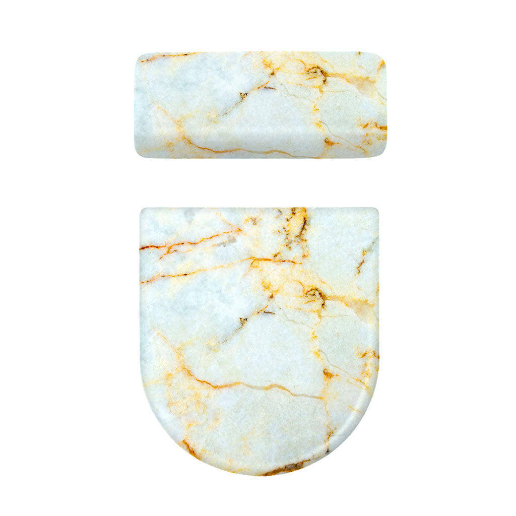 Natural Gold Marble Print Toilet Lid And Tank Cover Set
