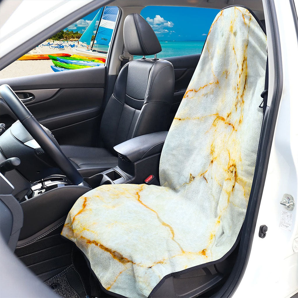 Natural Gold Marble Print Waterproof Car Seat Cover