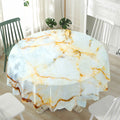 Natural Gold Marble Print Waterproof Round Tablecloth