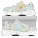 Natural Gold Marble Print White Chunky Shoes