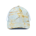 Natural Gold Marble Print White Mesh Trucker Cap