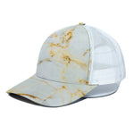 Natural Gold Marble Print White Mesh Trucker Cap