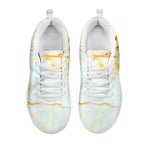 Natural Gold Marble Print White Running Shoes