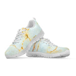 Natural Gold Marble Print White Running Shoes
