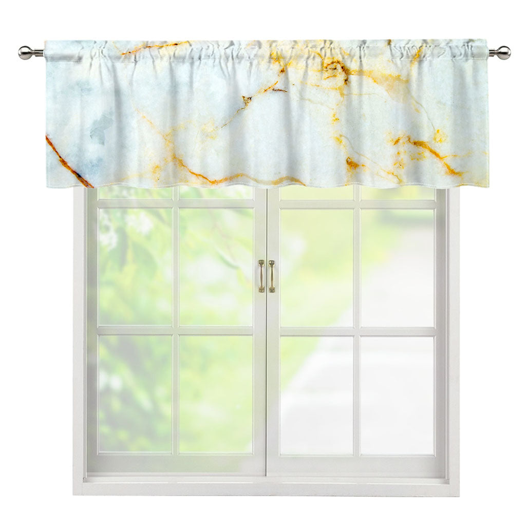 Natural Gold Marble Print Window Valance