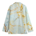 Natural Gold Marble Print Women's Cotton Blazer