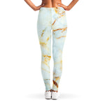 Natural Gold Marble Print Women's Leggings