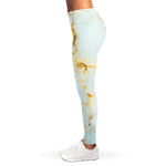 Natural Gold Marble Print Women's Leggings