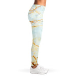 Natural Gold Marble Print Women's Leggings