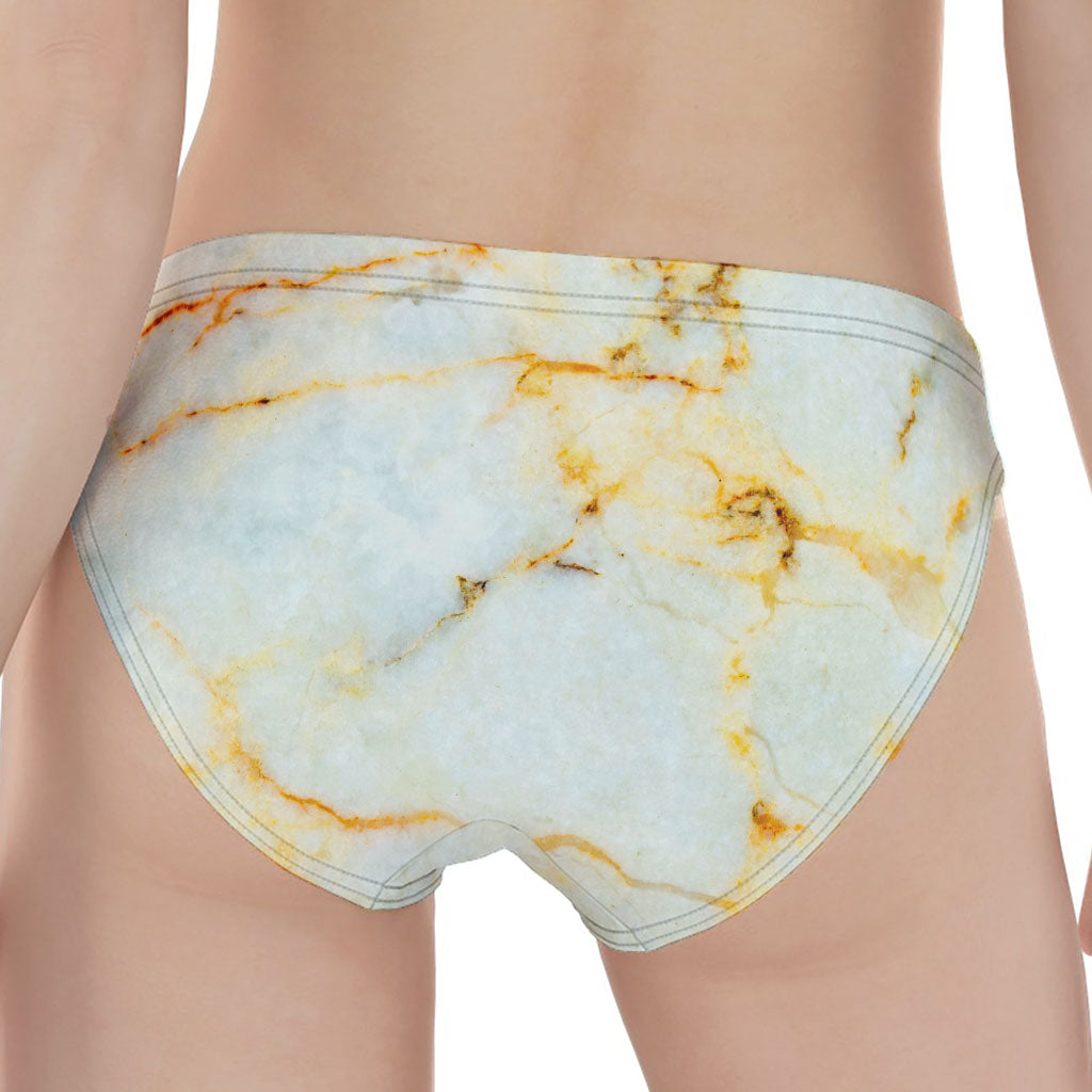Natural Gold Marble Print Women's Panties