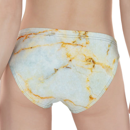 Natural Gold Marble Print Women's Panties