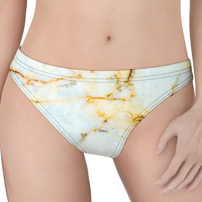 Natural Gold Marble Print Women's Thong