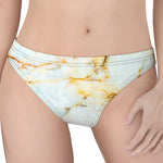 Natural Gold Marble Print Women's Thong
