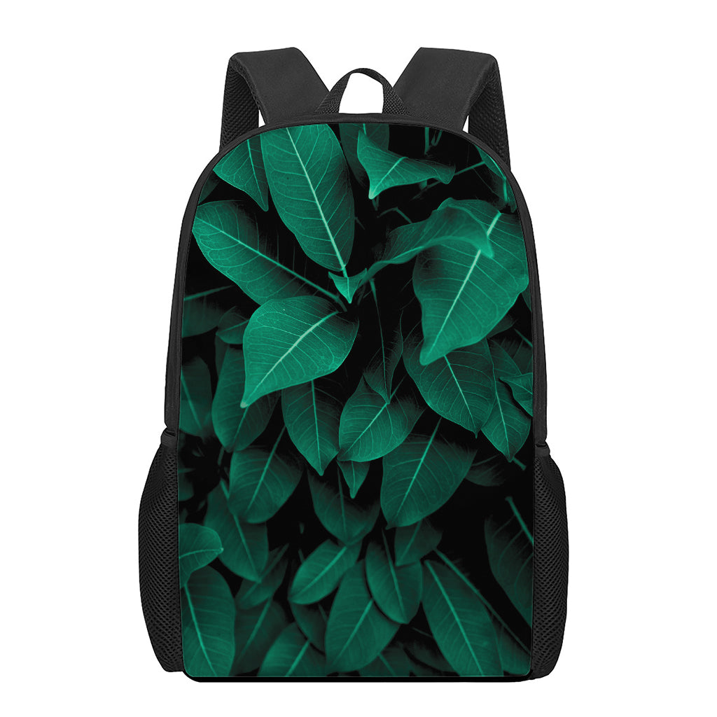 Natural Green Leaf Print 17 Inch Backpack