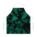Natural Green Leaf Print Adjustable Apron