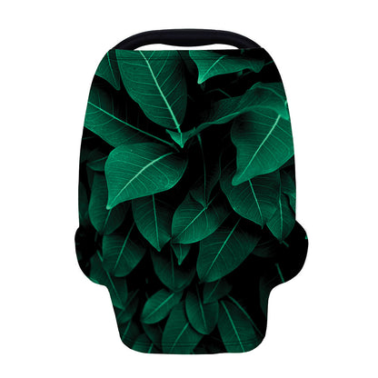 Natural Green Leaf Print Baby Seat Cover