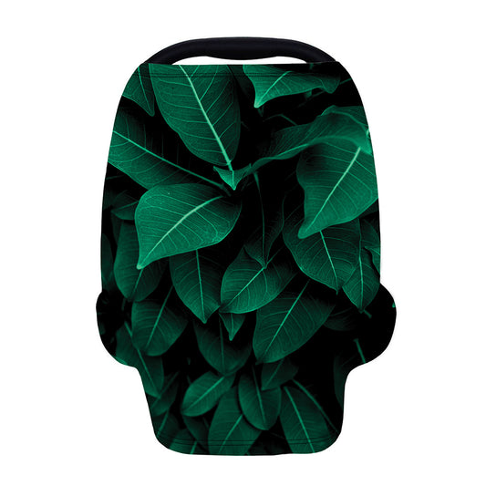 Natural Green Leaf Print Baby Seat Cover
