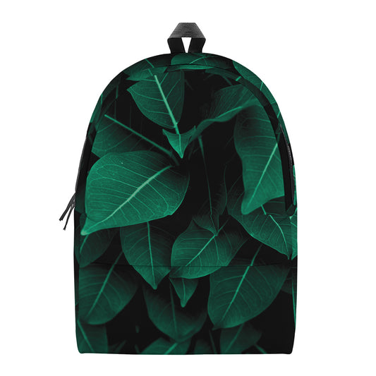 Natural Green Leaf Print Backpack