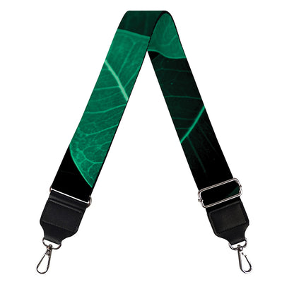 Natural Green Leaf Print Bag Strap