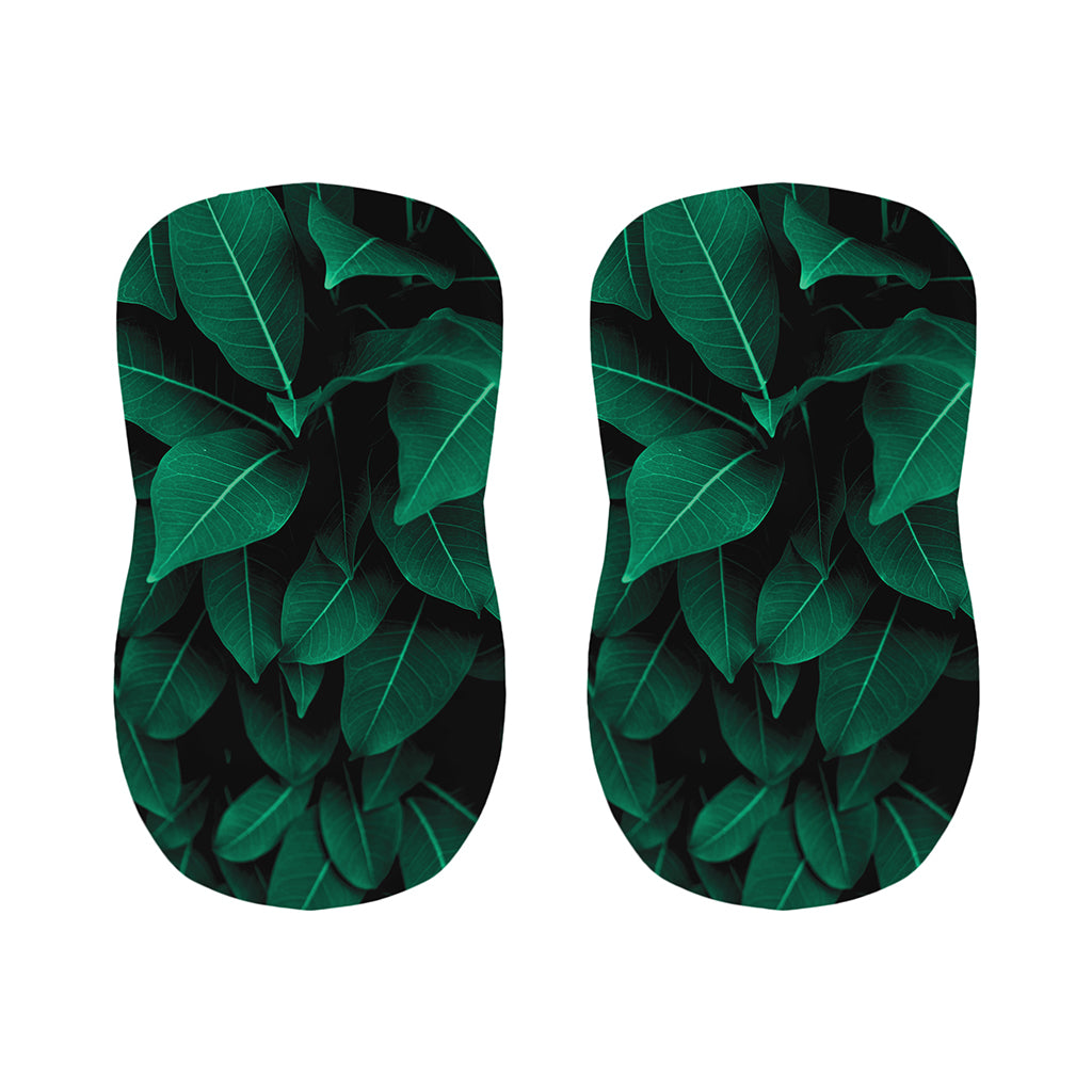 Natural Green Leaf Print Bar Stool Covers