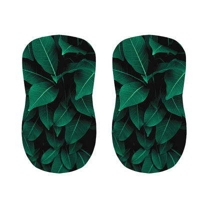 Natural Green Leaf Print Bar Stool Covers