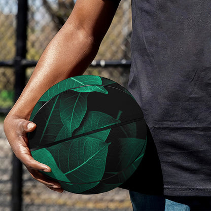 Natural Green Leaf Print Basketball