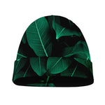 Natural Green Leaf Print Beanie