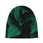 Natural Green Leaf Print Beanie