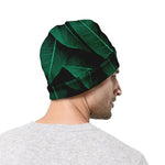 Natural Green Leaf Print Beanie