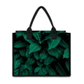 Natural Green Leaf Print Canvas Tote Bag