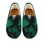 Natural Green Leaf Print Casual Shoes