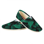 Natural Green Leaf Print Casual Shoes