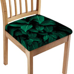 Natural Green Leaf Print Chair Cushion Cover