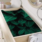 Natural Green Leaf Print Changing Pad Cover