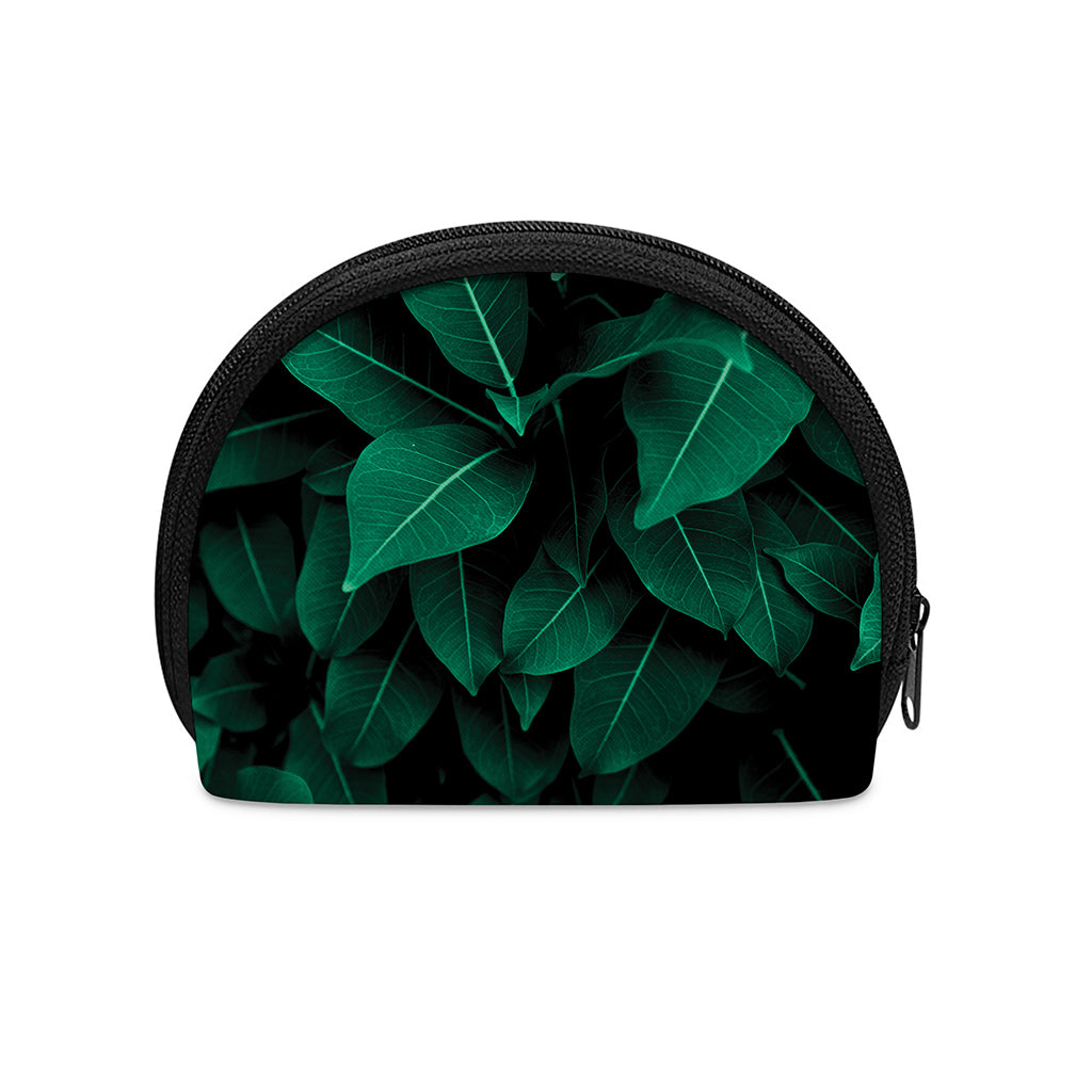 Natural Green Leaf Print Coin Purse