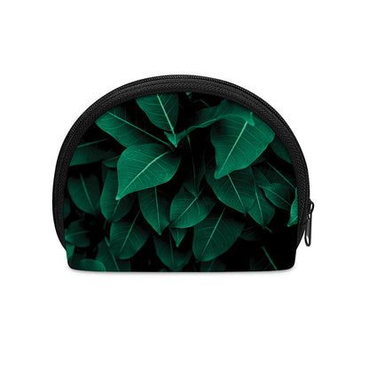 Natural Green Leaf Print Coin Purse