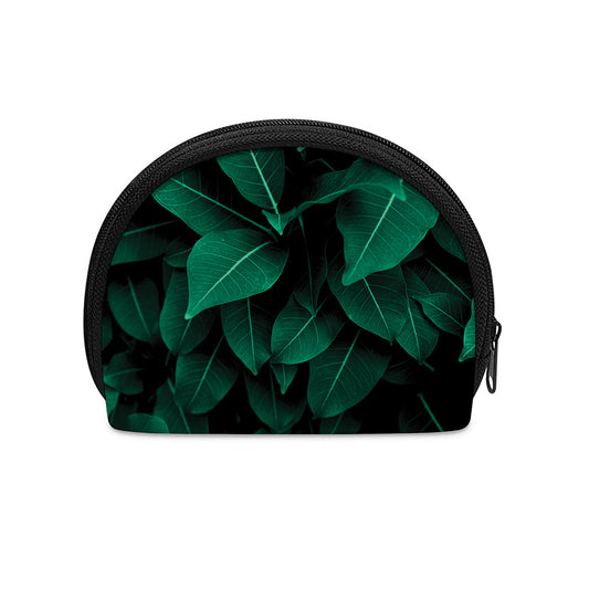Natural Green Leaf Print Coin Purse