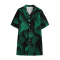 Natural Green Leaf Print Cotton Hawaiian Shirt