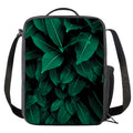 Natural Green Leaf Print Crossbody Lunch Bag