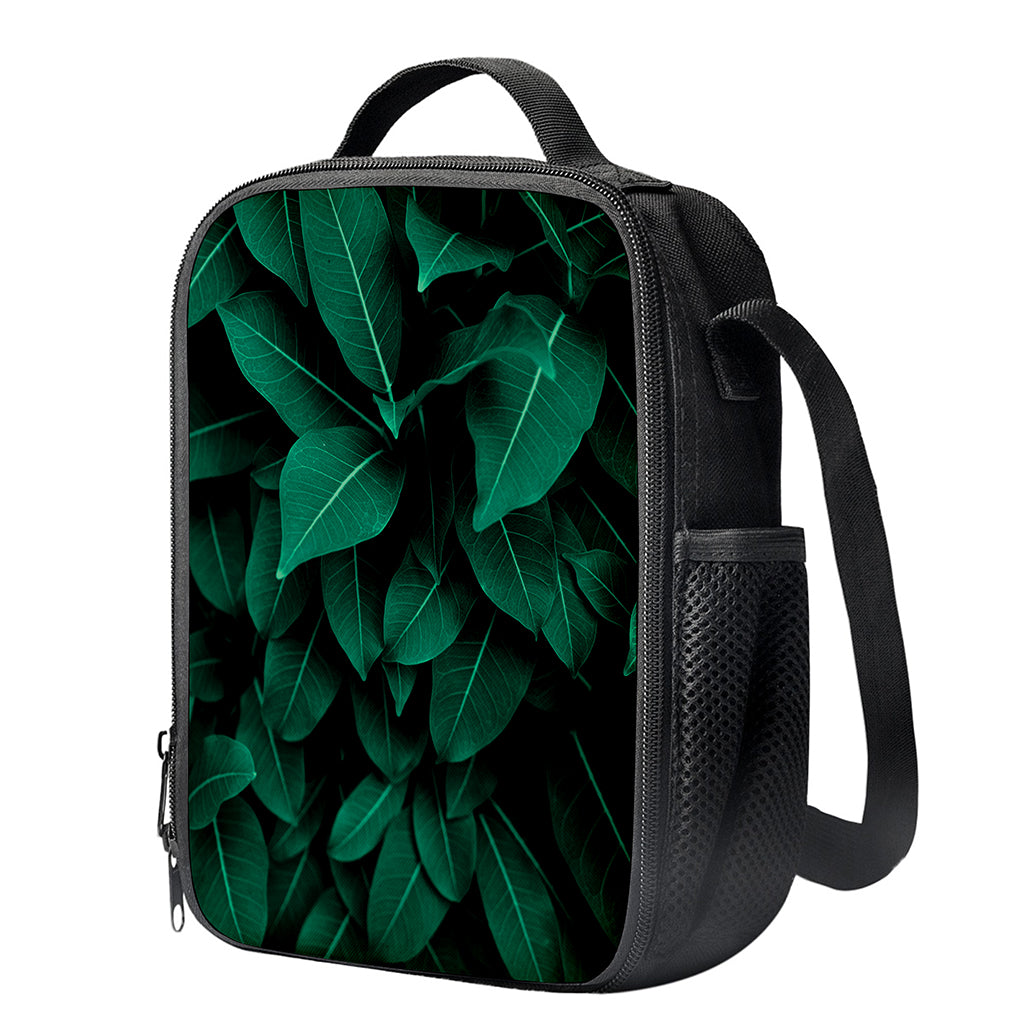 Natural Green Leaf Print Crossbody Lunch Bag