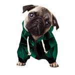 Natural Green Leaf Print Dog Zip Up Hoodie