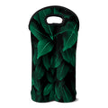 Natural Green Leaf Print Double Neoprene Wine Tote