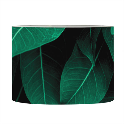Natural Green Leaf Print Drum Lamp Shade